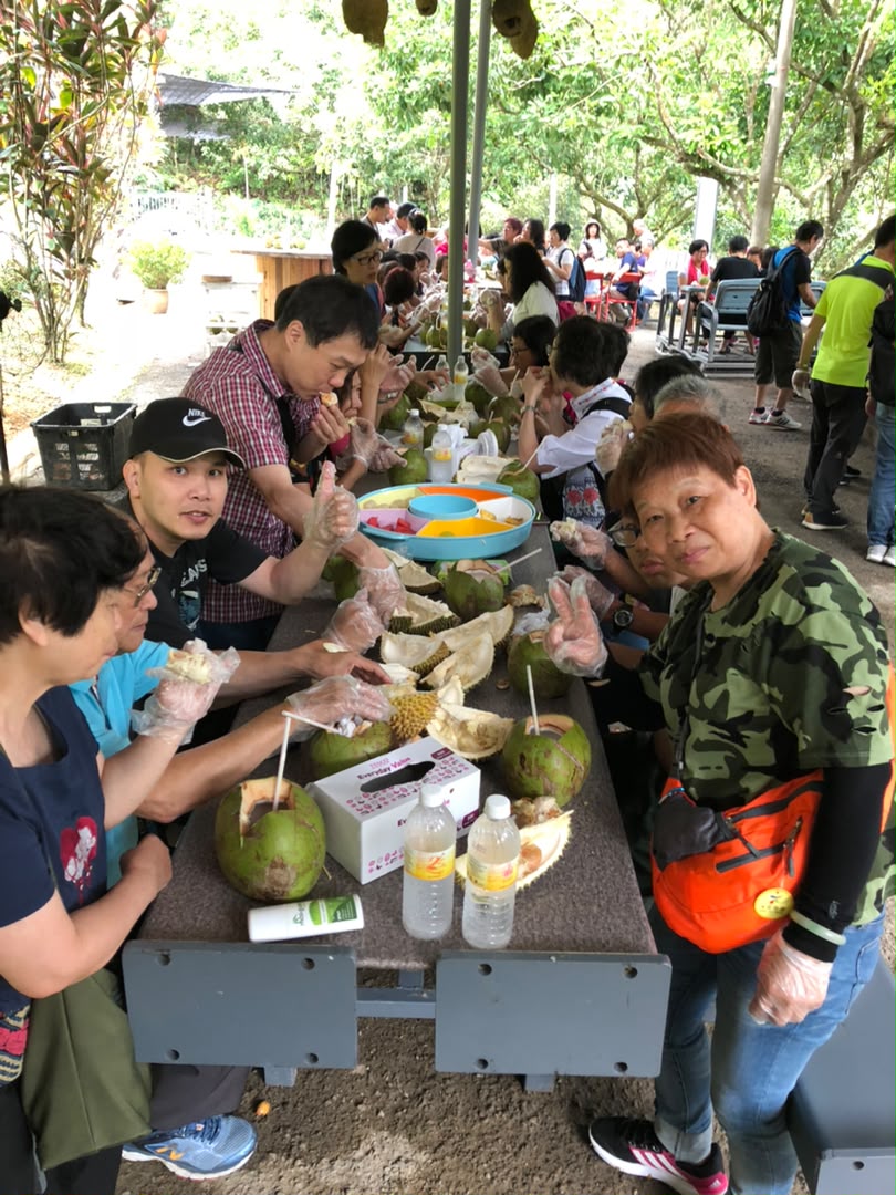 Group enjoying a durian tasting together